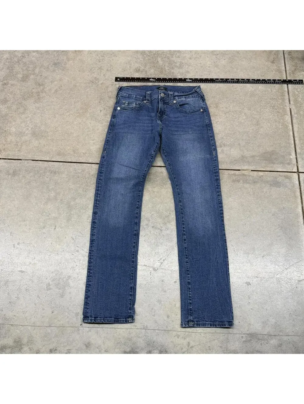 vintage true religion ricky blue straight leg jeans size 30 x 30